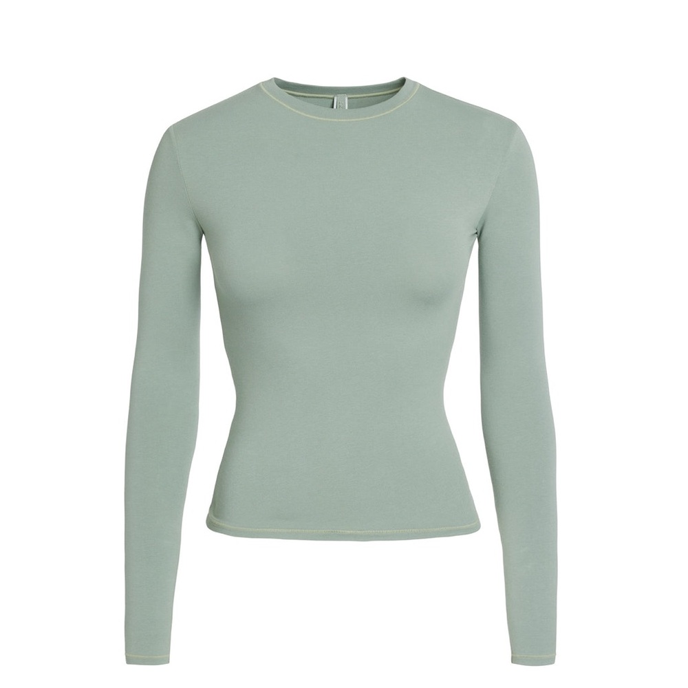 SKIMS Cotton Jersey Long Sleeve T-Shirt: Mineral